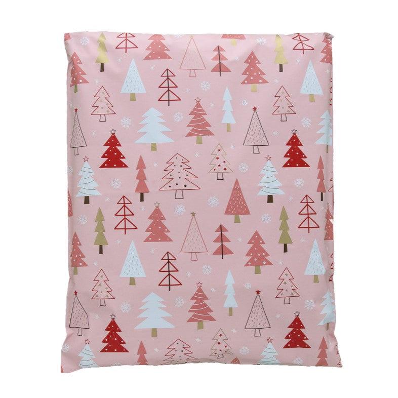Pink Christmas Tree Poly Mailers Size 10x13 Shipping Bags
