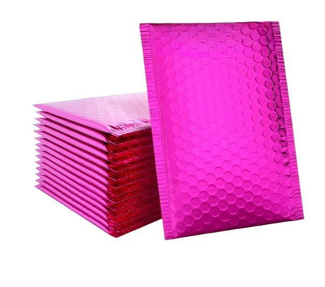 Pink Metallic Bubble Mailers Size 5x7 Padded Shipping Bags