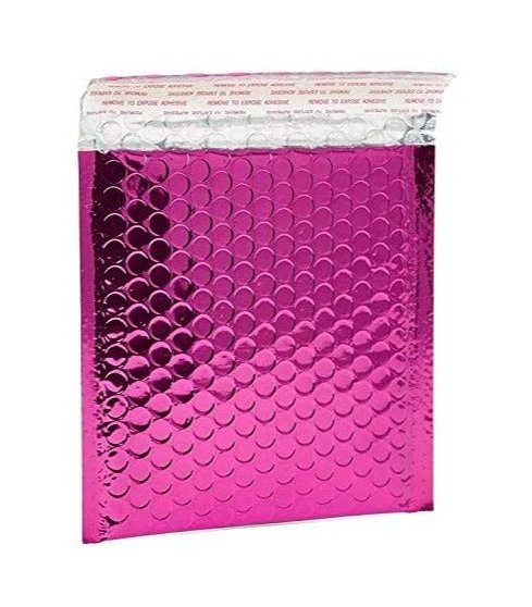 Pink Metallic Bubble Mailers Size 5x7 Padded Shipping Bags