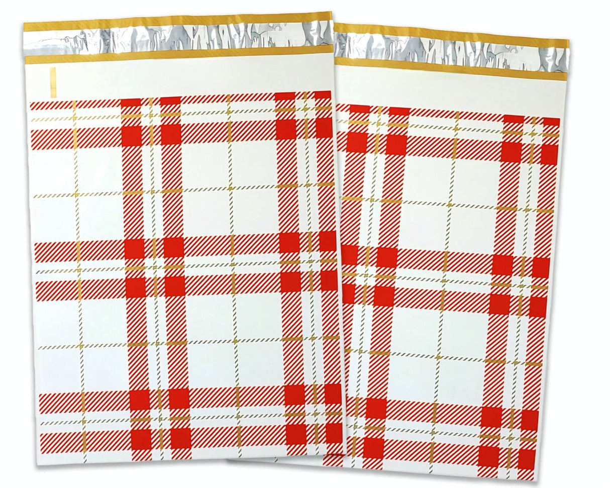 Plaid Poly Mailers Size 10x13 Colorful Shipping Bags