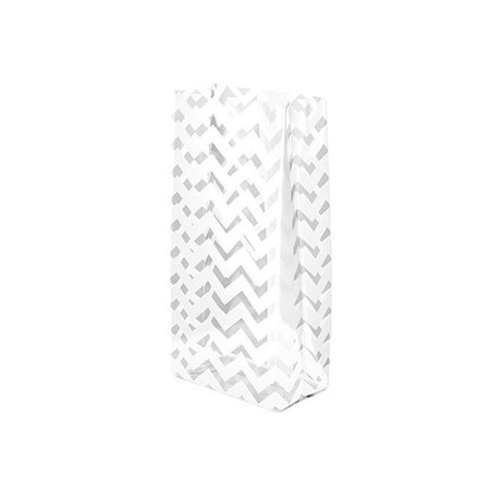 White Chevron - Candy Bag - 4 x 2-1/2 x 9-1/2"