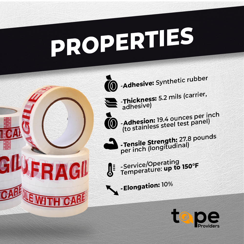 Fragile Handle with Care Carton Sealing Tape - CST2FW