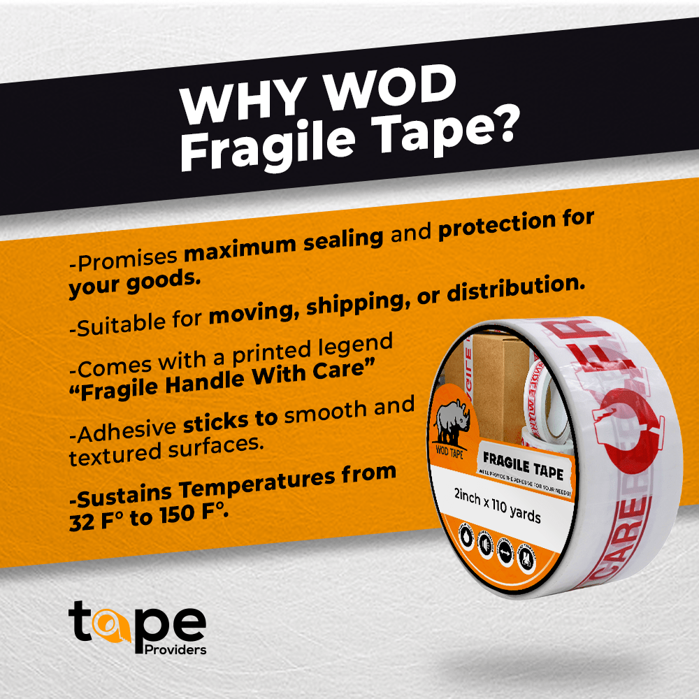 Fragile Handle with Care Carton Sealing Tape - CST2FW