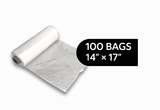 Produce Bags on Roll – 100 Count | Clear | 14" x 17" | Reusable Style | Made in USA | beyondGREEN