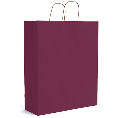 Matte Kraft Burgundy - Matte Shopping Bags - 16 x 6 x 19-1/4"