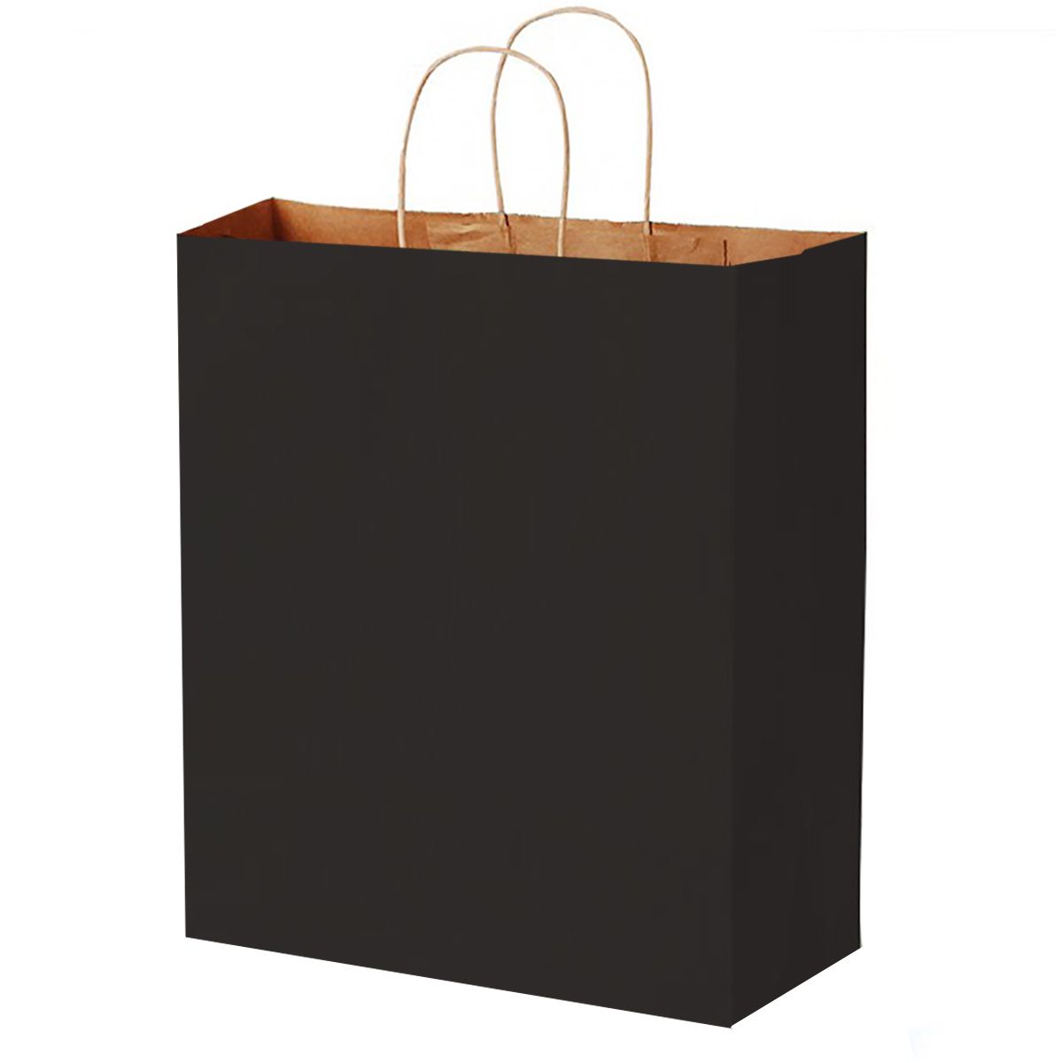 Matte Kraft Black - Matte Shopping Bags - 10 x 5 x 13"
