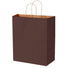 Matte Kraft Chocolate - Matte Shopping Bags - 10 x 5 x 13"