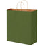 Matte Kraft Olive - Matte Shopping Bags - 10 x 5 x 13"