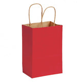 Matte Kraft Red - Matte Shopping Bags - 5-1/4 x 3-1/4 x 8-3/8"