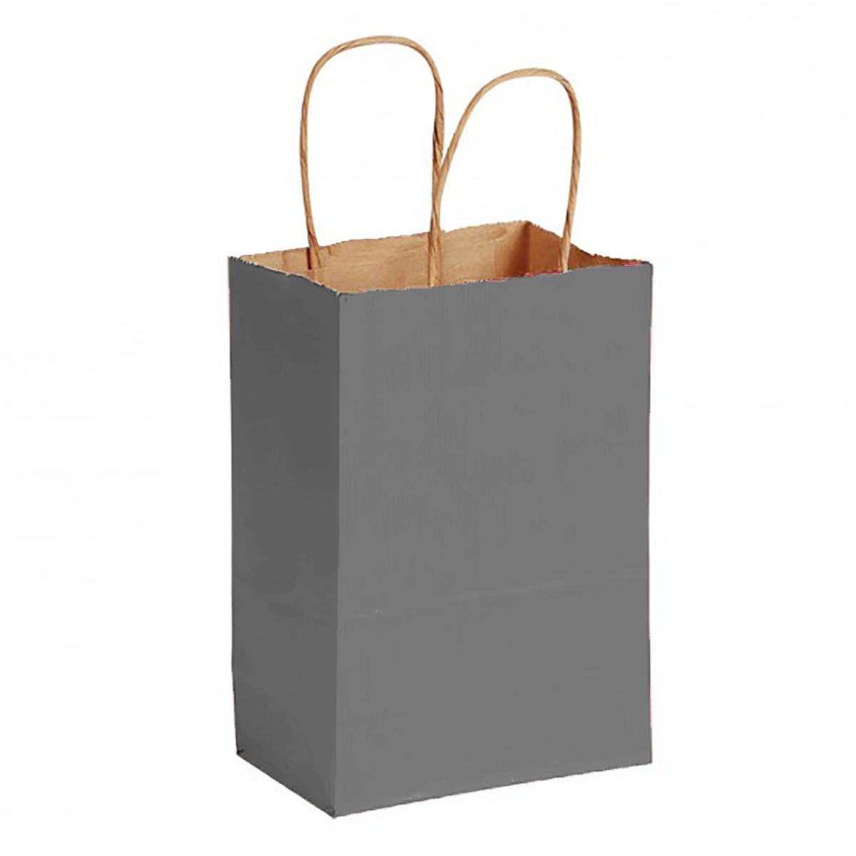 Matte Kraft Slate Gray - Matte Shopping Bags - 5-1/4 x 3-1/4 x 8-3/8"