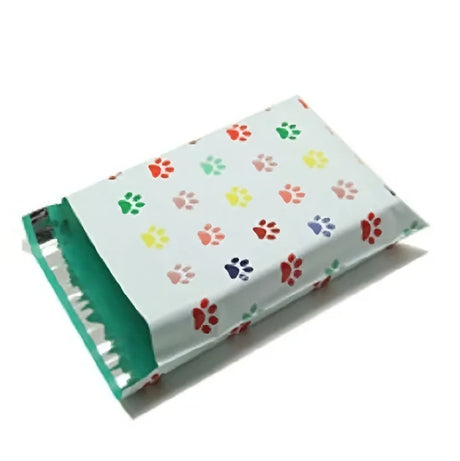 Puppy Dog Paw Print Poly Mailers Size 10x13 Colorful Shipping Bags