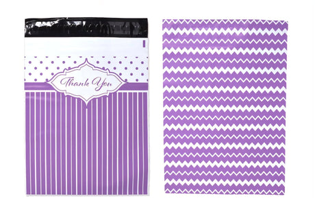 Purple Thank You Poly Mailers Size 10x13 Shipping Bags