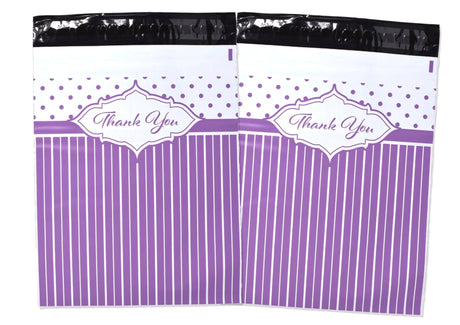 Purple Thank You Poly Mailers Size 10x13 Shipping Bags