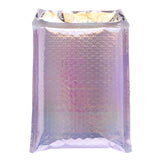 Purple Tint Silver Metallic Holographic Bubble Mailers Size 6.5x10
