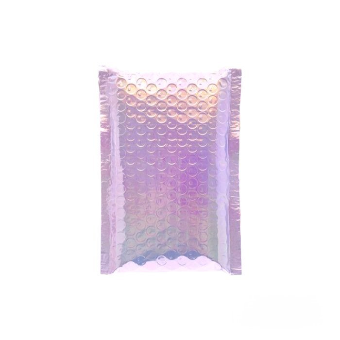 Purple Tint Silver Metallic Holographic Bubble Mailers Size 6.5x10