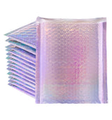 Purple Tint Silver Metallic Holographic Bubble Mailers Size 6.5x10