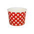 Polka Dot Red - Ice Cream Cup - (16 oz) 4-3/8" Dia x 3-1/4" H