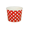 Polka Dot Red - Ice Cream Cup - (16 oz) 4-3/8" Dia x 3-1/4" H