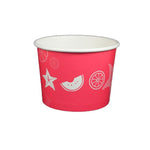 Fruit Pattern Red - Ice Cream Cup - (16 oz) 4-3/8" Dia x 3-1/4" H