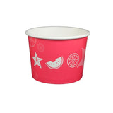 Fruit Pattern Red - Ice Cream Cup - (16 oz) 4-3/8" Dia x 3-1/4" H