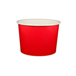 Solid Red - Ice Cream Cup - (16 oz) 4-3/8" Dia x 3-1/4" H