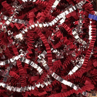 Red/Silver - Crinkle Cut Basket Shred - 10 lb Box
