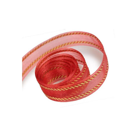 Red / Gold - Ritzy Ribbon - 7/8" x 100 Yards