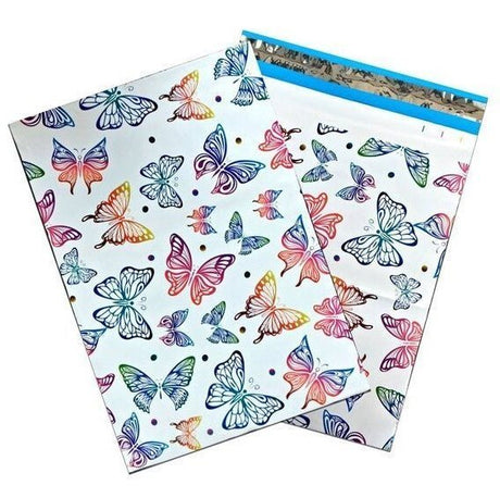 Rainbow Butterflies Poly Mailers Size 10x13 Butterfly Shipping Bags