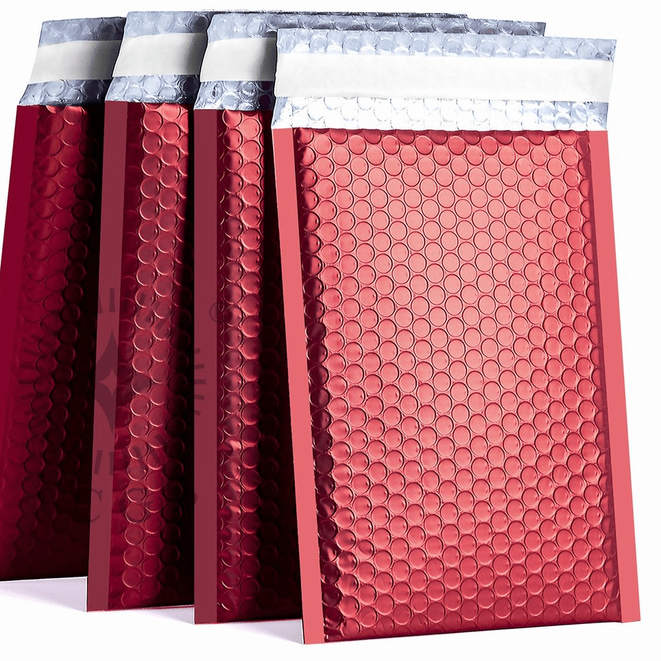 Red Gloss Matte Bubble Mailers Size 8.5x12 Padded Shipping Bags