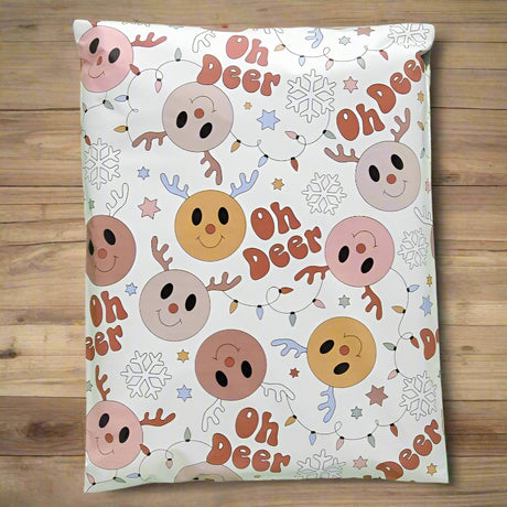 Reindeer Poly Mailers Size 12x15.5 Christmas Deer Shipping Bags