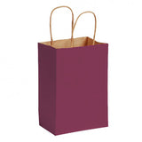 Matte Kraft Burgundy - Matte Shopping Bags - 5-1/4 x 3-1/4 x 8-3/8"