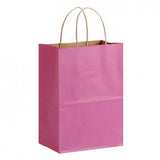 Matte Kraft Cerise - Matte Shopping Bags - 8 x 4-3/4 x 10-3/8"