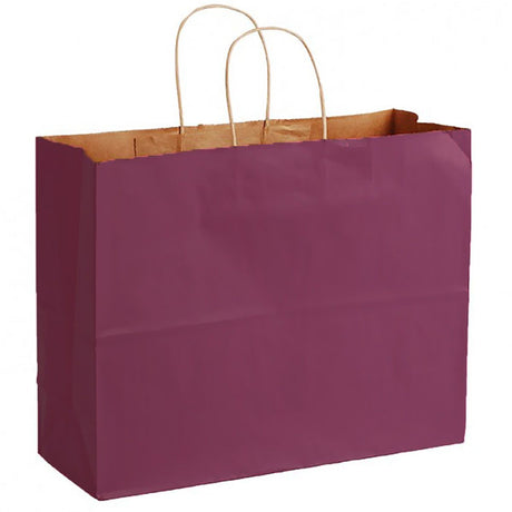 Matte Kraft Burgundy - Matte Shopping Bags - 16 x 6 x 12-3/8"