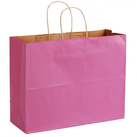 Matte Kraft Cerise - Matte Shopping Bags - 16 x 6 x 12-3/8"