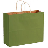 Matte Kraft Rainforest Green - Matte Shopping Bags - 16 x 6 x 12-3/8"