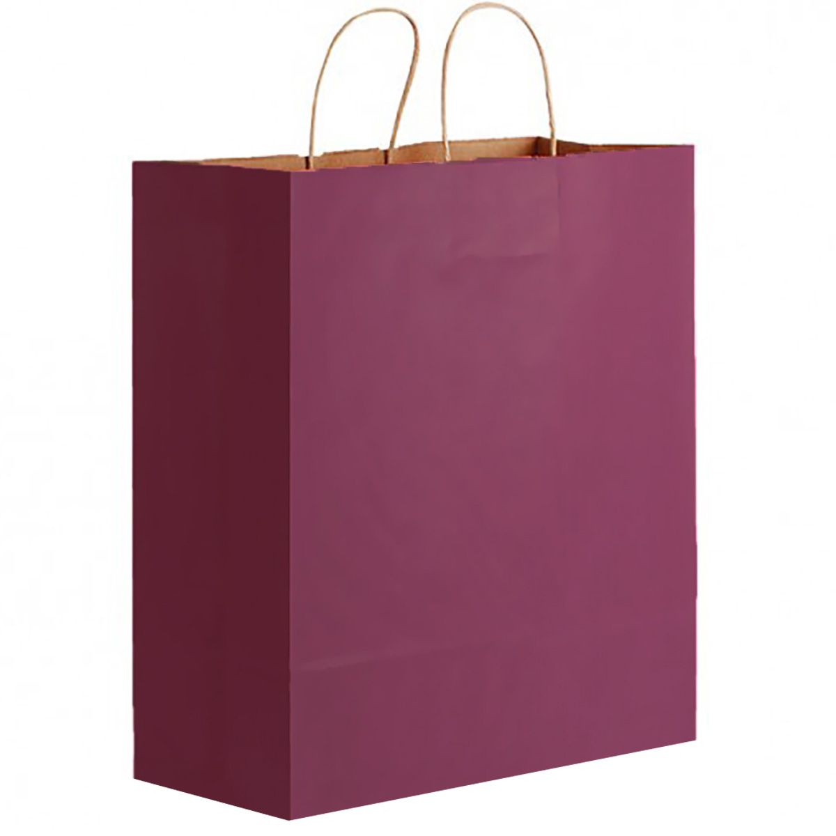 Matte Kraft Burgundy - Matte Shopping Bags - 10 x 5 x 13"