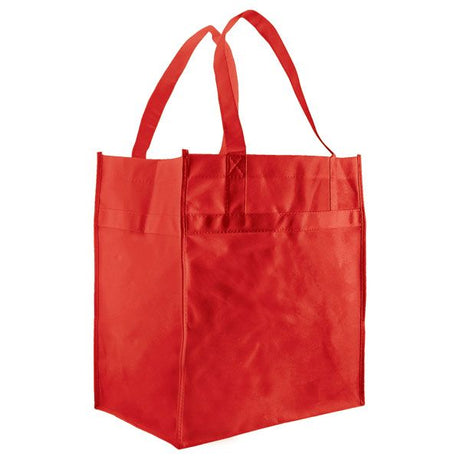 Red - Reusable Econo Grocery Tote - 12 x 8 x 13"(18 in. Handle)