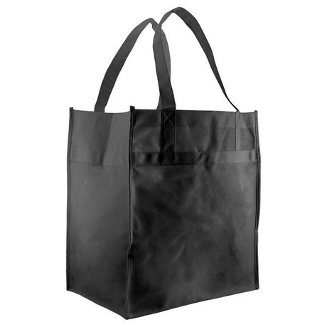 Black - Reusable Econo Grocery Tote - 12 x 8 x 13"(18 in. Handle)