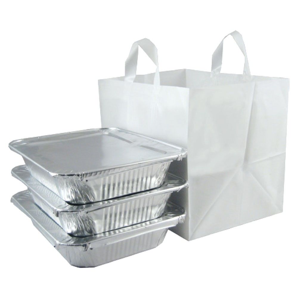 White - Half Tray Bag - Cardboard Bottom - 14 x 11-1/2 x 12" (3 mil) - Case/200