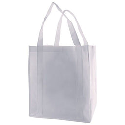 White - Non Woven Grocery Bag - 12 x 8 x 13"