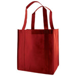 Burgundy - Non Woven Grocery Bag - 12 x 8 x 13"