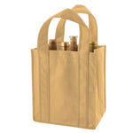 Natural - 6 Bottle Reusable Wine Tote - 10 x 6-1/2 x 11" (37 in. Handle)