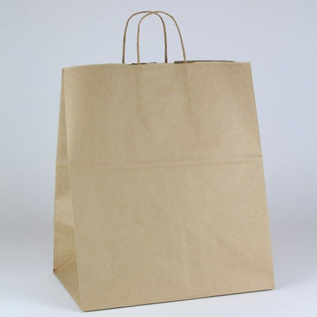 White Kraft - Paper Restaurant / Take Out Bag - 14 x 8 x 14"