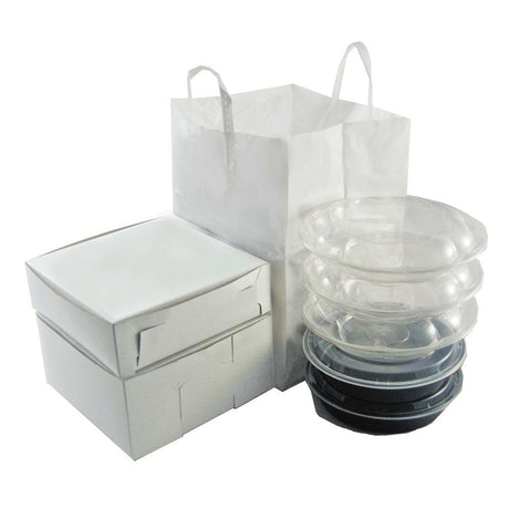 White - Take-Out Bag - Cardboard Bottom - 12 x 10 x 16" (2 mil)