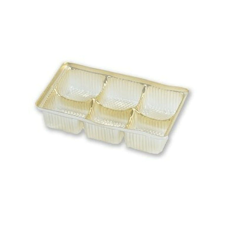 Gold - Ballo Candy Tray - (1/4 lb) 5 x 2-3/4 x 1" - 6 Cavity