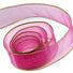 Azalea / Gold Edge - Classic Chiffon Ribbon (Wired Edge) - 7/8" x 25 Yards