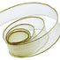Ivory / Gold Edge - Classic Chiffon Ribbon (Wired Edge) - 7/8" x 25 Yards