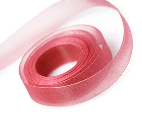 Coral Blush - Sheer Chiffon Ribbon - 5/8" x 100 Yards
