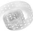 Shell Gray / White Dot - Sheer Confetti Ribbon - 7/8" x 100 Yards