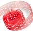 Red / White Dots - Sheer Confetti Ribbon - 7/8" x 100 Yards